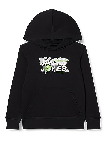JACK&JONES JUNIOR Chłopięca bluza z kapturem Jcodust Sweat Hood Sn Jnr, czarny, 152