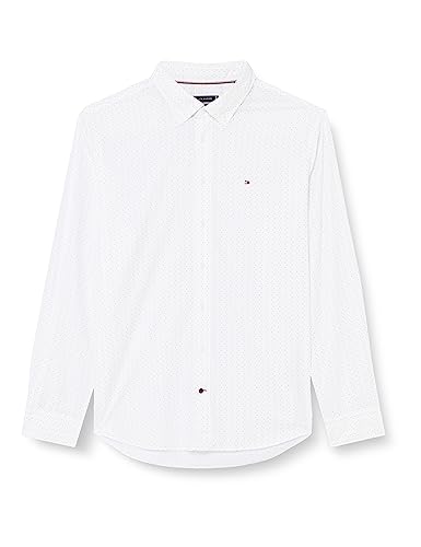 Tommy Hilfiger Męska sukienka koszulowa CL-W DOT z nadrukiem RF, biała/granatowa, 18,5, Biały/granatowy (Th Navy), 48