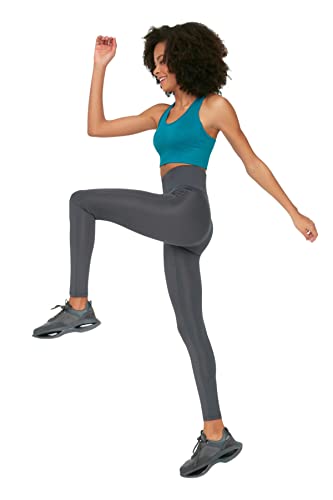 TRENDYOL Damskie rajstopy sportowe do jogi, Smoky, M