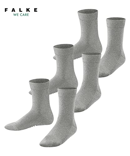 FALKE Uniseks - dzieci Skarpety Family 3-Pack K SO Zrównoważona Bawełna jednokolorowe 3 Pak, Szary (Light Grey 3400), 19-22 (1-2 lata)