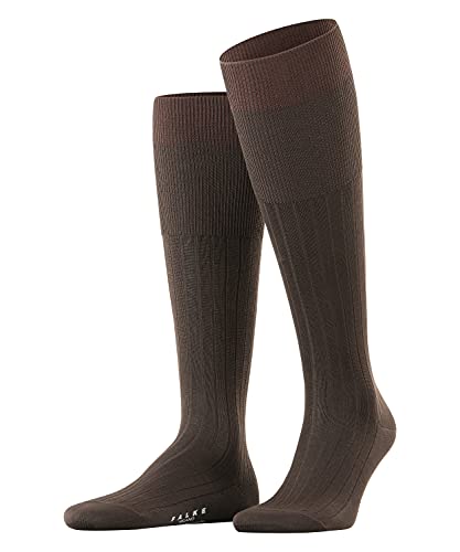 FALKE Mężczyźni Podkolanówki Milano M KH Bawełna Fil d'Ecosse długie jednokolorowe 1 Para, Brązowy (Brown 5930), 43-44