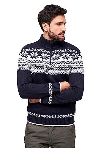 Brandit sweter męski troyer norweski, niebieski, XL