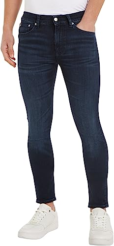 Calvin Klein Jeans Spodnie męskie Super Skinny, Ciemna dżinsowa, 38W x 32L