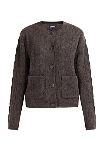 DreiMaster Kardigan z guzikami damski 39425096, ciemnobrązowy, XS-S
