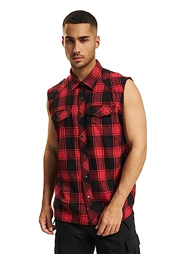 Brandit Męska koszula bez rękawów, czerwony-czarny, 7XL