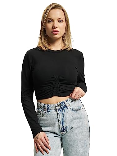 ONLY Women's Onlmalou L/S Ruching TOP Box JRS koszulka z długim rękawem, czarna, XL, czarny, XL