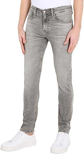 Calvin Klein Jeans Spodnie męskie skinny, Szary dżins, 33W / 30L