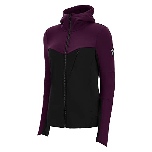 Macron Damska bluza Athleisure Fcc Mazyr Woman 3D Fzip bluza z kapturem Blk Wmn, śliwkowo-czarna, XS, Śliwkowo-czarny, XS