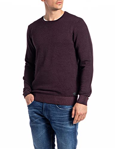 Replay Sweter męski, 278 Burgundy, 3XL