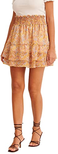 NA-KD Smocked Mini Spódnica, pastelowy kwiat, EU 38