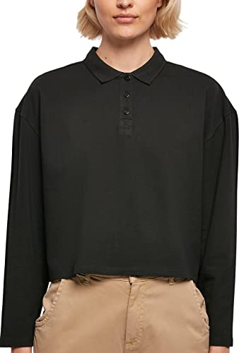 Urban Classics Damska koszulka polo z długim rękawem, czarna, XS, czarny, XS