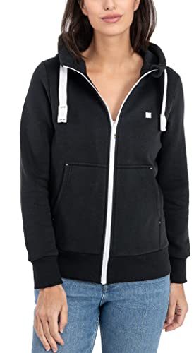 Deproc Active Finjacmyk damska bluza z kapturem, z zamkiem błyskawicznym, polarowa, wiatrówka, bluza z kapturem, czarny, 38