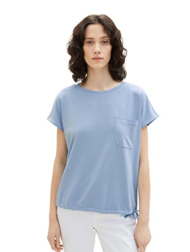 TOM TAILOR Damska bluza bez rękawów z kieszenią na piersi, 21184 - Soft Cloud Blue, M