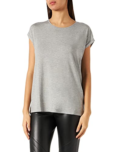 VERO MODA Damski szal kominowy VMLAVA Plain SS Top Lurex Strip GA NOOS, Jasnoszary melanż/paski: srebrny lurex, S
