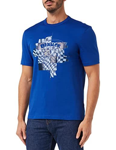 Blauer Koszulka męska z krótkim rękawem, 772 Sodalite, 46, 772 Sodalite niebieski, 50