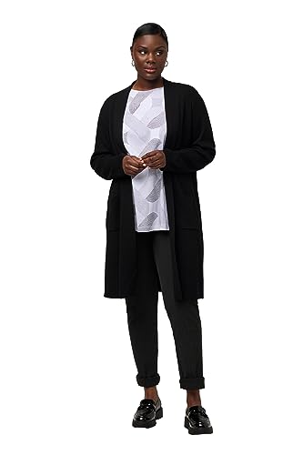 Ulla Popken Damski długi kardigan, Ciemny kit, 50/52