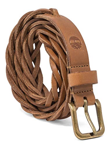 Timberland Damski skórzany pasek na co dzień do dżinsów, Opalony (pleciony), Large (33-37)