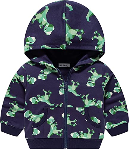 Mała ręka bluza chłopięca z kapturem z zamkiem błyskawicznym dla chłopca dinozaur wiek 1-2 lata, Dinozaur 5