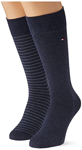 Tommy Hilfiger Małe paski (zestaw 2 sztuk) Skarpetki męskie, Niebieski (dżinsy), 47/49 EU