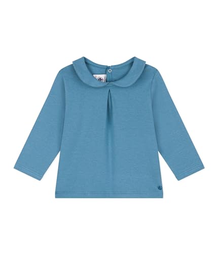 Petit Bateau Dziewczęca A095N bluzka z długim rękawem, niebieska polochon, 18 miesięcy, Niebieski polochon, 18 Miesiące
