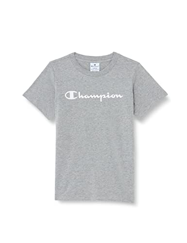 Champion Koszulka dziewczęca Legacy American Classics Regular S/S Logo T-shirt, Jasnoszary melanż, 13-14 lat