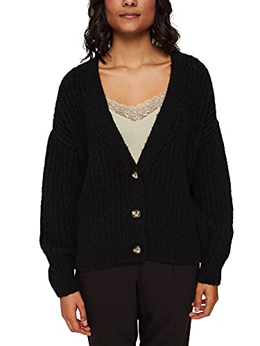 ESPRIT Damski kardigan 101ee1i335, czarny, XS
