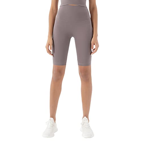 Damskie legginsy sportowe antycellulitowe spodenki do jogi z wysoką talią kolarskie Scrunch Butt spodenki do jogi kryjące Scrunch Butt Jogging Dance Course Gym, A-fioletowy przezroczysty, M