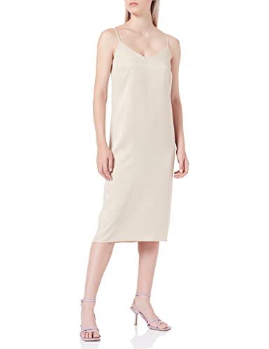Vila Women's VIAMAZED S/L Slip Dress/Sukienka damska, cementowa, 40