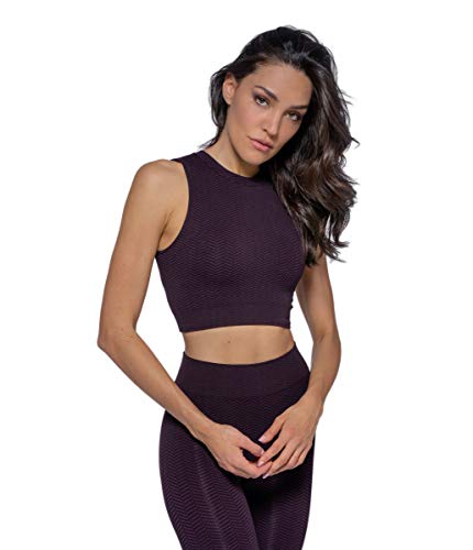 Heart And Soul Damski top Sportivo Donna - Herringbone biustonosz sportowy, czarny, regularny