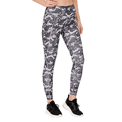 LOS OJOS Legginsy damskie Camo – wysoka talia wyszczuplające brzuch kamuflaż do ćwiczeń dla kobiet, Szary węgiel, L