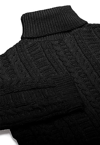 myMo Damski sweter z golfem, modny sweter czarny XS/S, czarny, XS