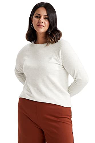 DeFacto Sweter normalny krój dla kobiet – sweter z golfem na topy damski (LT.Grey Melange,M), szary melanż, M