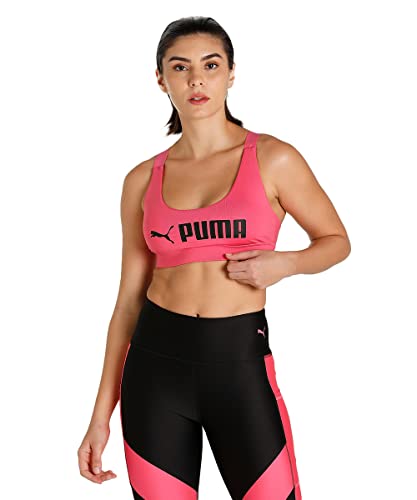 PUMA Mid Impact Puma Fit biustonosz sportowy damski, Różowy zachód słońca, L