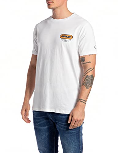 Replay T-shirt męski, 001 White, S