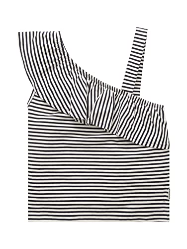 TOM TAILOR Dziewczęta Top z falbanką 1031381, 29693 - Whisper White Navy Stripe, 152