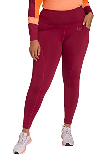 Ulla Popken Damskie legginsy sportowe, proste spodnie treningowe, czerwone wino, 46/48, czerwony (Weinrot), 46-48
