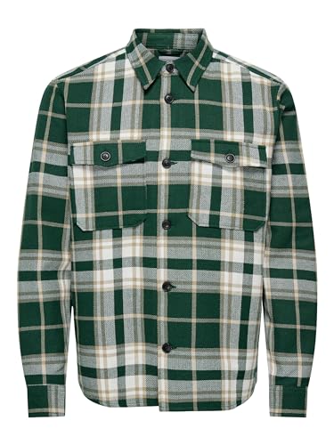 ONLY & SONS Męska koszula Onsmilo Life Ovr Check Ls Noos z długim rękawem, granatowy, L