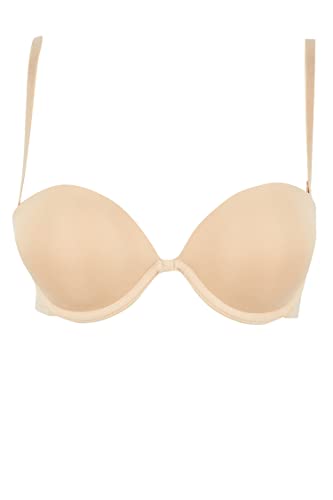 DeFacto Bralette koronkowy biustonosz damski - miękki i oddychający biustonosz (beżowy, 80/B), beżowy, 80B