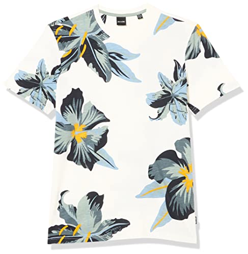ONLY & SONS Męski T-shirt regularny nadruk kwiatowy, Star White, S