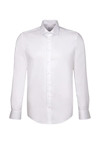 Seidensticker Męska koszula o kroju slim fit z długim rękawem, biały, 38