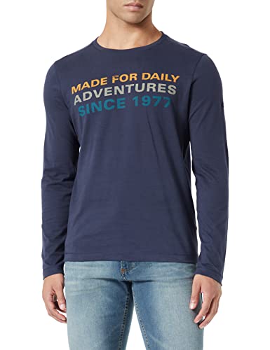 Camel Active Męski T-Shirt 409645/8T13, Niebieski (Night Blue), L
