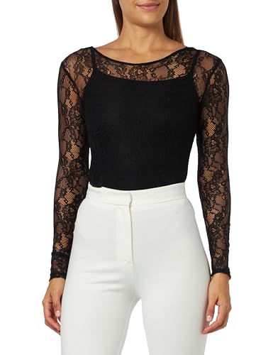 Pinko Obrotowe Body Koronki Stretch Koszulka Damska, Z99_nero Limousine, M