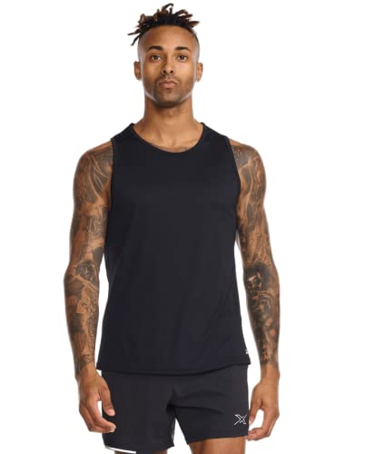 2XU Aero Tank T-Shirt bez rękawów, czarny/srebrny (czarny/srebrny refleksyjny), S męski, Czarny/srebrny (czarny/srebrny odblaskowy), S