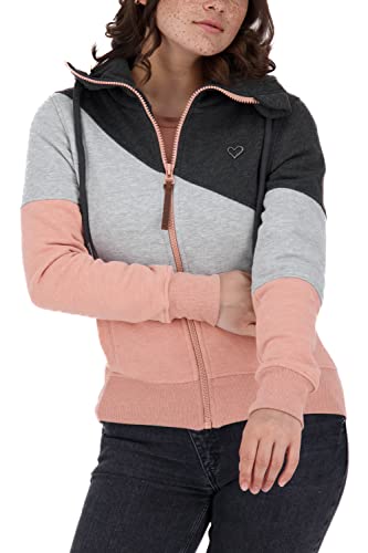 Alife and Kickin SteffiAK A damska bluza dresowa, bluza na czas wolny, bluza z zamkiem błyskawicznym, rozmiar XS-XXL, mahoń, melanż, S, mahoń melanż