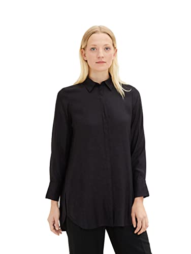 TOM TAILOR Damski longstyle bluzka 1034551, 14482 - Deep Black, 36