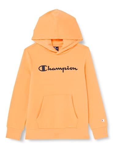 Champion Bluza chłopięca Legacy American Classics-Ultra Light Powerblend Fleece Logo Hooded, Arancione, 3-4 Lat