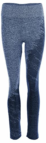 duParc Damskie legginsy sportowe z efektem melanżu, wysoka talia, szybkoschnące, bezszwowe, niebieski, M Szczupły