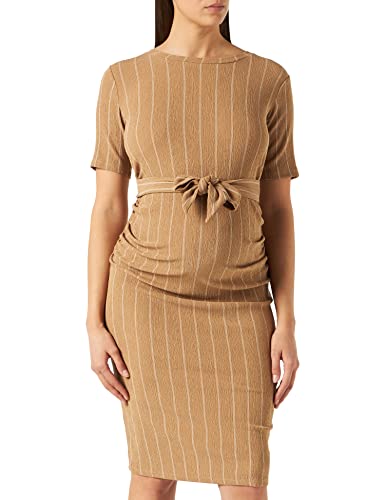 Supermom Damska sukienka z krótkim rękawem w paski, Tigers Eye - P914, 44 PL