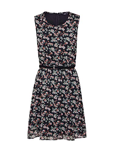 ONLY Women's ONLMEDINA S/L Belt Dress WVN sukienka, Black/AOP: Flower, 38, Czarny/Aop: kwiatowy, 38