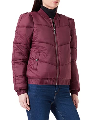 Mexx Damska kurtka z krótkim rękawem, wyściełana, bomber transitional, ciemnoczerwony, XL